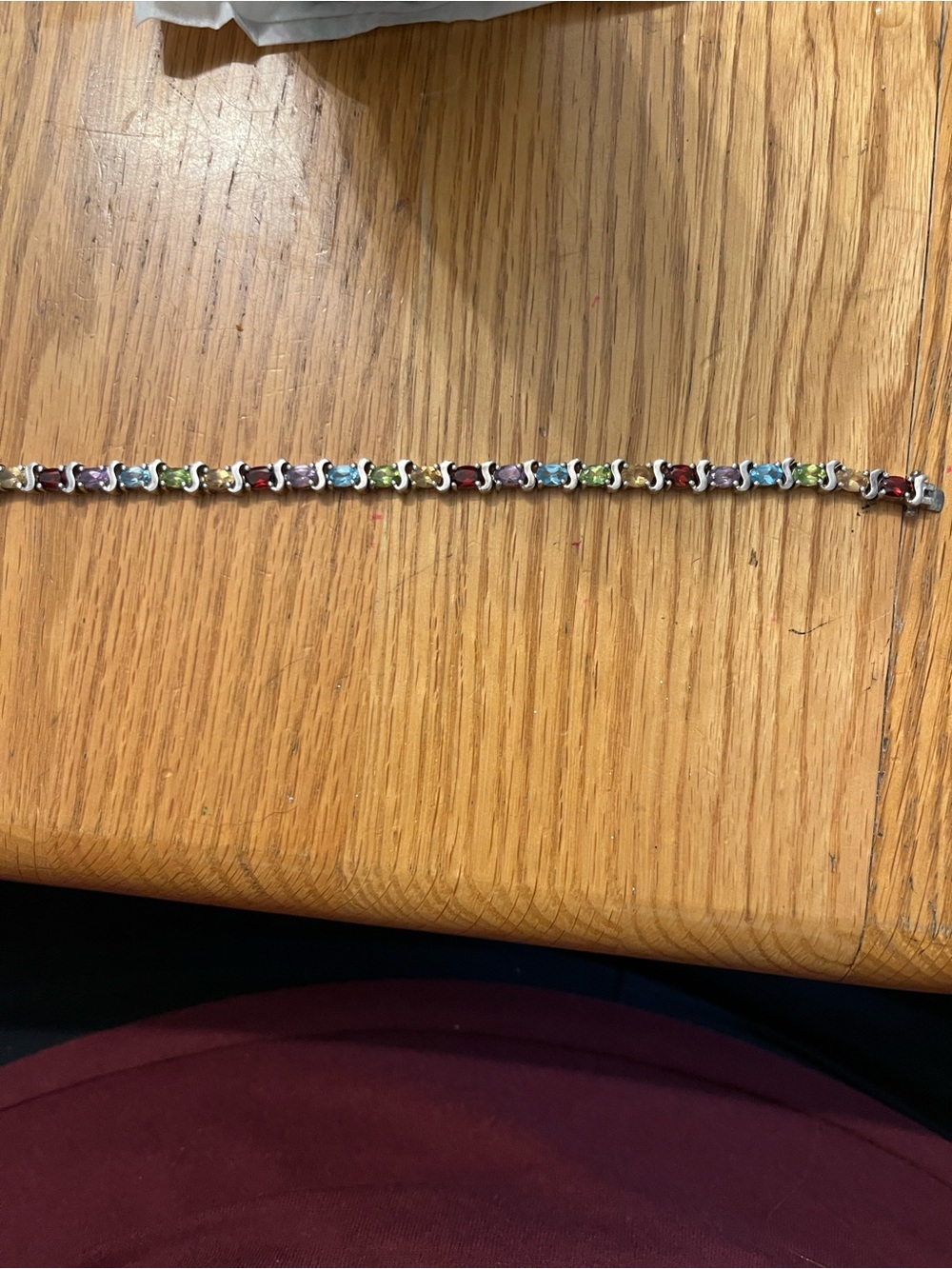 Sterling Silver and Gemstone Tennis Bracelet